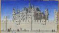 מצודת הלובר במאה ה-15, כפי שצוירה בספר השעות העשירות מאוד של דוכס ברי.