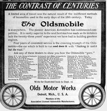 מודעת פרסום לדגם "אולדסמוביל Curved Dash", שנת 1905