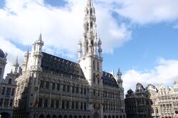 BrusselsTownHallinbrusselscitycenteroldgrandplace.JPG