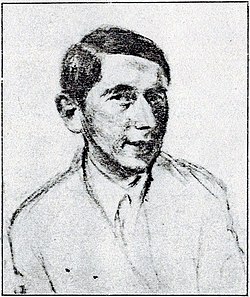 מקס טרייטל, דיוקן בצעירותו. דיוקן עצמי (ציור פחם).