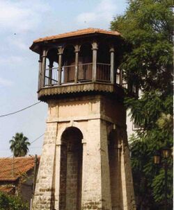 מגדל המים לאחר שחזורו ב-1987 (צולם בין 1987 ל-1995)